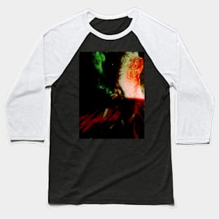 Portrait, digital collage, special processing. Vampire. Monster is looking on you, blood splatters. Red and green. Baseball T-Shirt